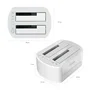 Aisens Docking Station ASDS-D02W para Discos Duros SATA 2.5 y 3.5 - Clonador de Discos sin PC, USB 3.0, Blanco, Compatible con HDD y SSD