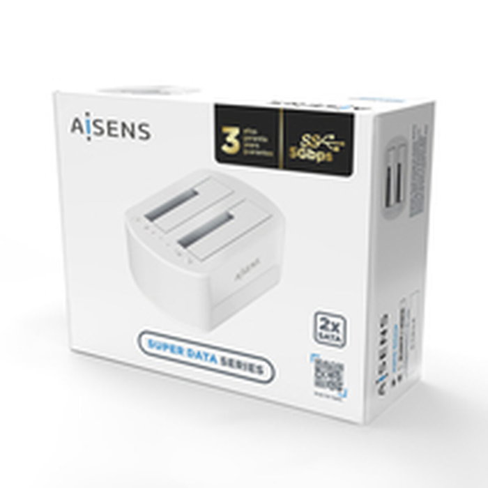Aisens Estación de Docking de Doble Bahía ASDS-D02W Blanco