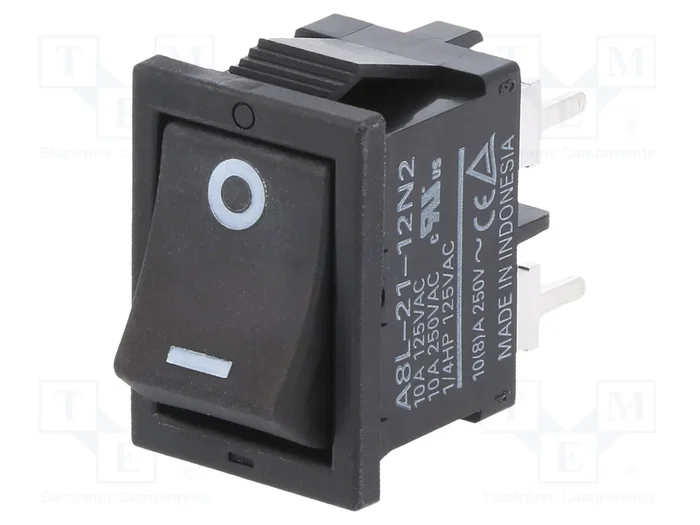 Aratas (Formerly Omron Components) Interruptor Rocker DPST ON-OFF Negro Aratas (Formerly Omron Components) Interruptor Rocker DPST ON-OFF Negro