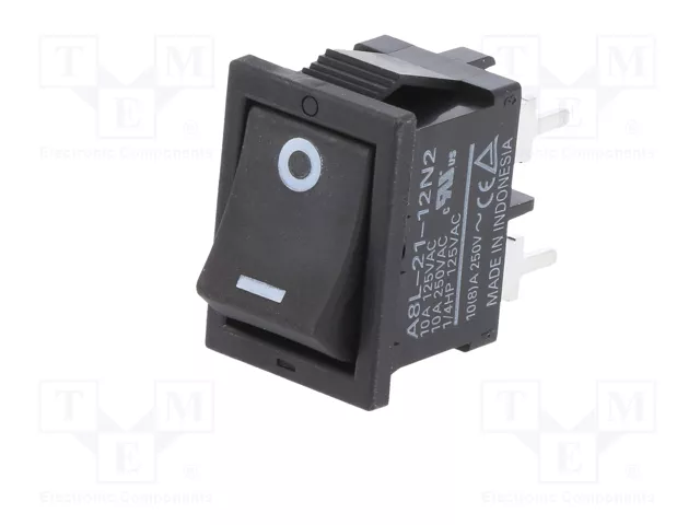 Aratas (Formerly Omron Components) Interruptor Rocker DPST ON-OFF Negro Aratas (Formerly Omron Components) Interruptor Rocker DPST ON-OFF Negro