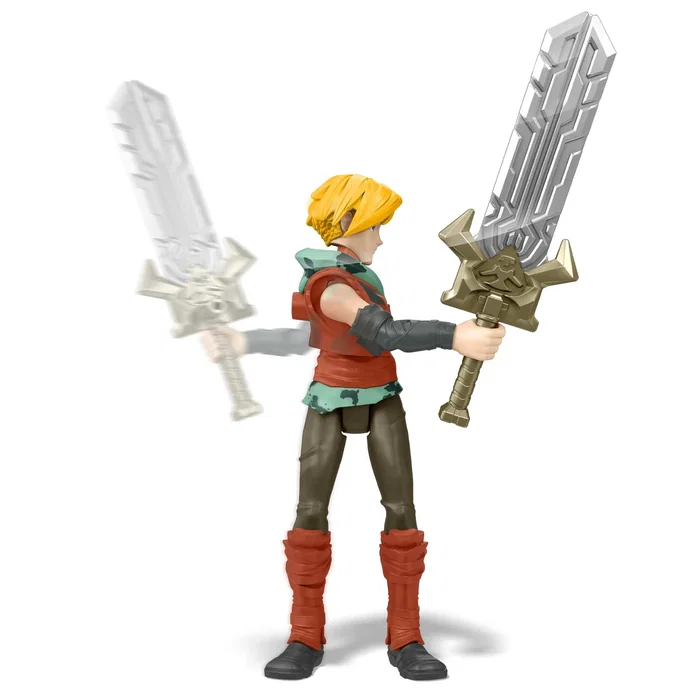 Mattel Figura Masters of the Universe Prince Adam - Figura de PVC 14 cm con arma y efecto Power Attack para la serie He-Man de Netflix