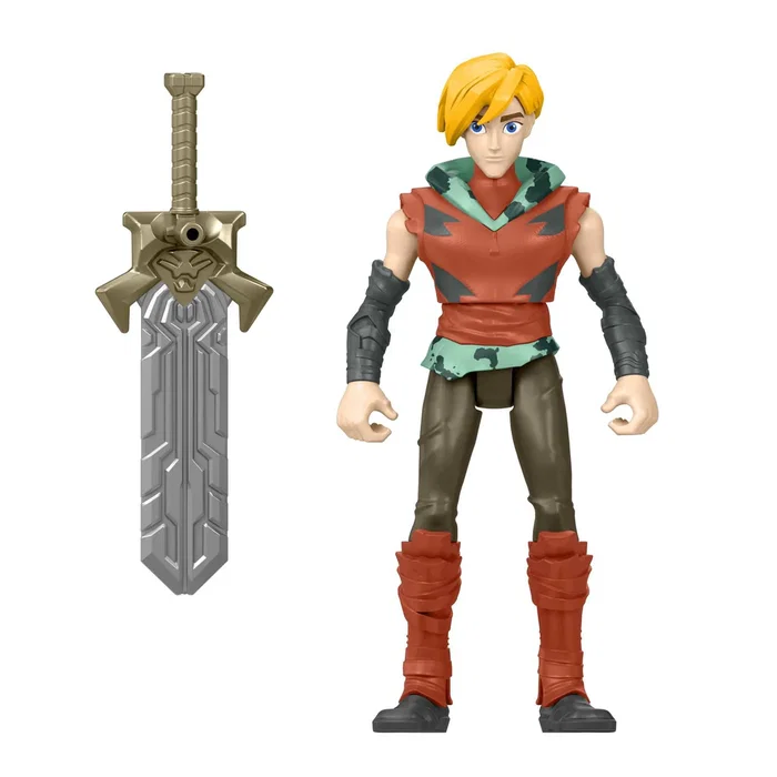 Mattel Figura Masters of the Universe Prince Adam - Figura de PVC 14 cm con arma y efecto Power Attack para la serie He-Man de Netflix