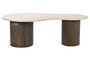 DKD Home Decor Mesa Centro Moderna Beige/Marrón Oscuro 70x120x40 cm