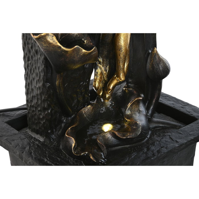DKD Home Decor Set de 2 Fuentes de Resina Buda Gris Oscuro y Dorado DKD Home Decor Set de 2 Fuentes de Resina Buda Gris Oscuro y Dorado