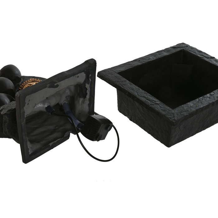 DKD Home Decor Set de 2 Fuentes de Resina Buda Gris Oscuro y Dorado DKD Home Decor Set de 2 Fuentes de Resina Buda Gris Oscuro y Dorado