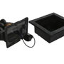 DKD Home Decor Set de 2 Fuentes de Resina Buda Gris Oscuro y Dorado