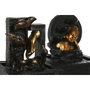 DKD Home Decor Set de 2 Fuentes de Resina Buda Gris Oscuro y Dorado