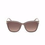 Guess Gafas GU7483 57F Gafas de Sol para Mujer - Montura Beige Brillante, Cristales Marrón Degradado, Forma Geométrica, 56 mm