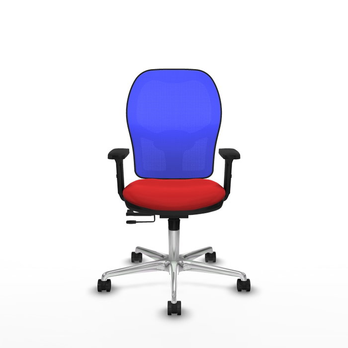 PIQUERAS Y CRESPO Silla de oficina Jorquera Rojo/Azul con mecanismo Sincro/Traslack
