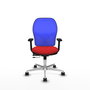 PIQUERAS Y CRESPO Silla de oficina Jorquera Rojo/Azul con mecanismo Sincro/Traslack