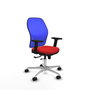 PIQUERAS Y CRESPO Silla de oficina Jorquera Rojo/Azul con mecanismo Sincro/Traslack