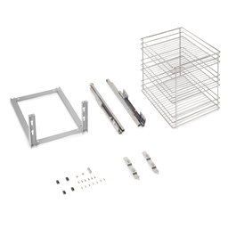 Emuca Carro extraíble Supra de fijación inferior con cierre suave, módulo 400mm, Acero, Cromado