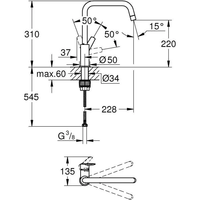 Grohe 4005176635922 Mezcla Monocommande del Fregadero