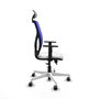 PIQUERAS Y CRESPO Silla de oficina Motilla con mecanismo Sincro/Traslack, Blanco y Azul