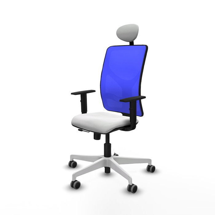 PIQUERAS Y CRESPO Silla de oficina Motilla con mecanismo Sincro/Traslack, Blanco y Azul PIQUERAS Y CRESPO Silla de oficina Motilla con mecanismo Sincro/Traslack, Blanco y Azul