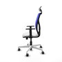 PIQUERAS Y CRESPO Silla de oficina Motilla con mecanismo Sincro/Traslack, Blanco y Azul