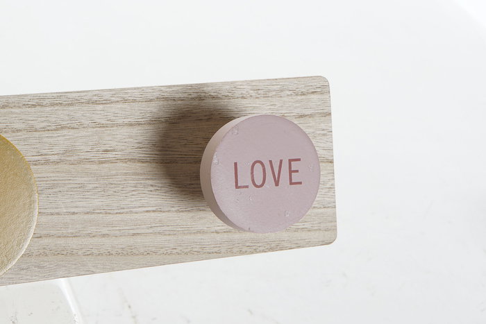 DKD Home Decor Perchero Shabby Rosa Natural 5.5 x 8 x 50 cm (4 Unidades)