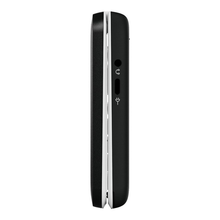 Doro Leva E30 Teléfono Móvil 4G LTE Negro Blanco, Pantalla Externa TFT 1.77", Cámara 0.3 MP, 128 MB, Batería 1150 mAh Extraíble, IP55, Concha, NanoSIM