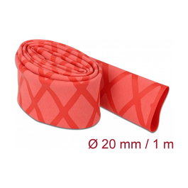 DeLOCK Tubo termorretráctil Rojo con Patrón en X Antideslizante 1 m x 20 mm