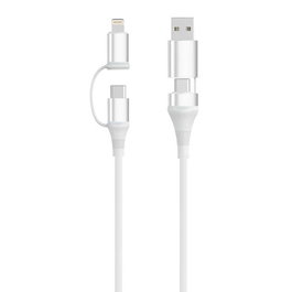 EWENT Cable Universal de Carga Rápida 4 en 1 60W 1m Blanco EC1075