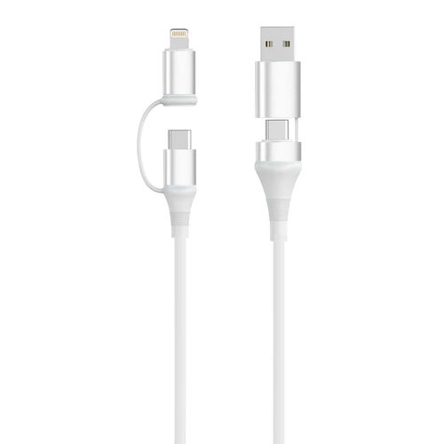 EWENT Cable Universal de Carga Rápida 4 en 1 60W 1m Blanco EWENT Cable Universal de Carga Rápida 4 en 1 60W 1m Blanco
