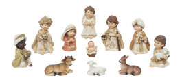 DKD Home Decor Set de Nacimiento de 11 Piezas en Resina, Crema
