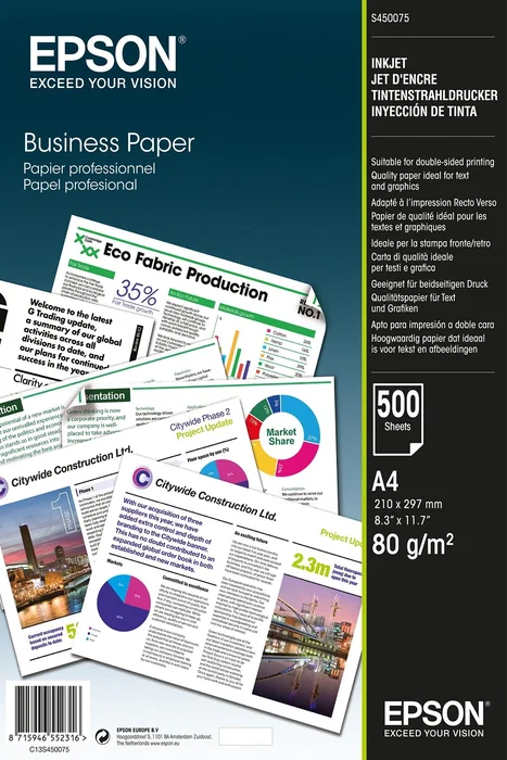 Epson Business Paper A4 Mate Blanco 500 hojas Epson Business Paper A4 Mate Blanco 500 hojas