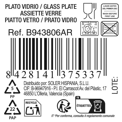 La Mediterranea Plato Llano Diamond ø26cm