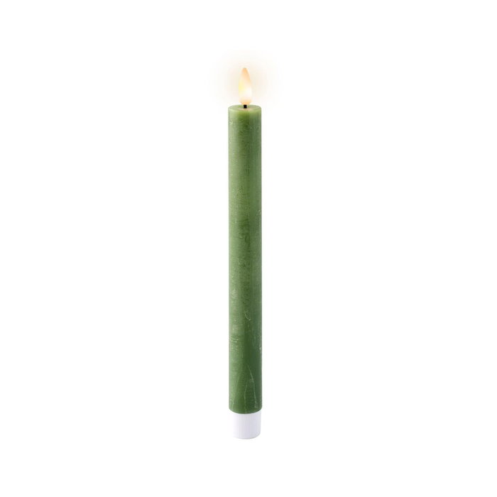 Lumineo Vela de Cera LED Verde con Acabado Rústico, Pack de 2 Unidades Lumineo Vela de Cera LED Verde con Acabado Rústico, Pack de 2 Unidades