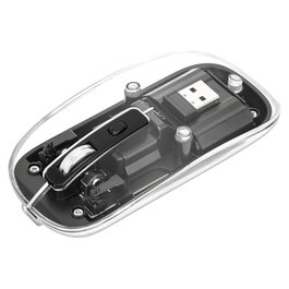 MANHATTAN Funkmaus RGB LED Negro/Transparente