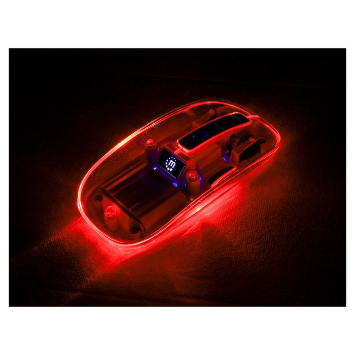 MANHATTAN 190268 Ratón Inalámbrico Óptico USB-A 4 Botones RGB LED Ambidiestro 1600 DPI Negro Transparente Recargable Batería Integrada