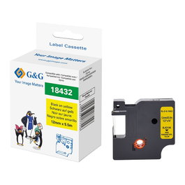 G&G Cinta de vinilo compatible con Dymo Rhino 18432