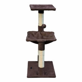 Gloria Cat Tree Sena Marrón Claro con Postes de Sisal, Hamaca y Plataforma Alta para Descansar y Vigilar