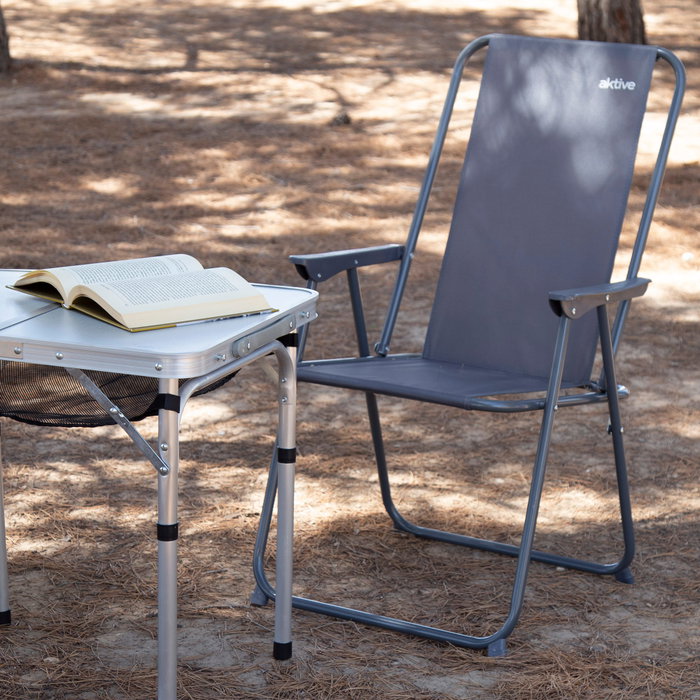 Aktive Silla plegable camping antivuelco gris