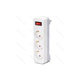 Aigostar Enchufe de Conversión Alemán 1 a 3 con Interruptor Blanco/Gris