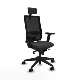PIQUERAS Y CRESPO Silla de oficina Horna con mecanismo Sincro, Gris oscuro y Negro