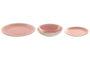 DKD Home Decor Set de Vajilla de Gres Rosa y Blanco de 18 Piezas