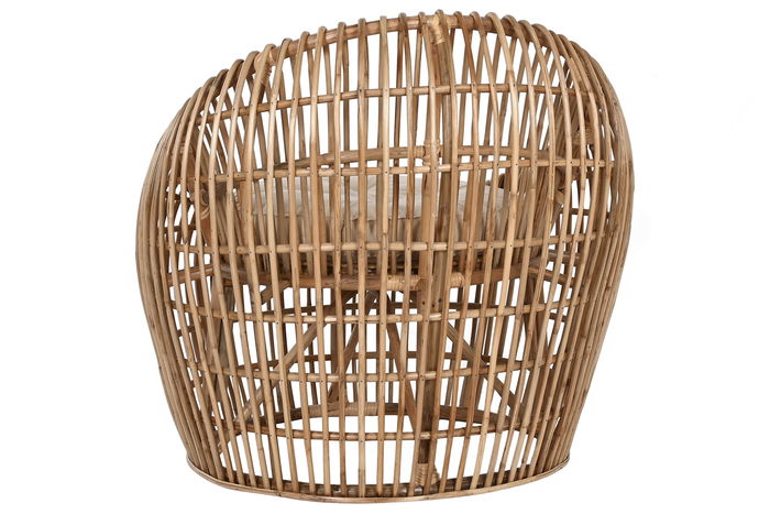 DKD Home Decor Silla Tropical Bali2 Ratán Bambú Natural Beige 70 x 70 x 74 cm