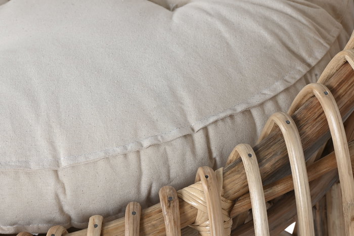 DKD Home Decor Silla Tropical Bali2 Ratán Bambú Natural Beige 70 x 70 x 74 cm