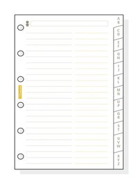 Finocam Recambio Agenda Classic 602 Índice Cartulina A-Z 12 Pestañas 73x114 mm