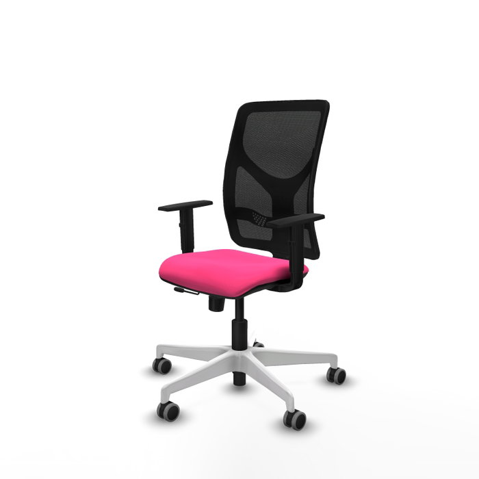 PIQUERAS Y CRESPO Silla de oficina Motilla con mecanismo Sincro/Traslack Rosa y Negro