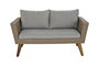 DKD Home Decor Set de 4 Sofá Terraza y Jardín Beige Gris Ratán Sintético, Madera, Acero, Cristal 137 x 66 x 73 cm