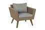 DKD Home Decor Set de 4 Sofá Terraza y Jardín Beige Gris Ratán Sintético, Madera, Acero, Cristal 137 x 66 x 73 cm