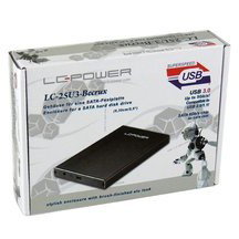 LC-Power LC-25U3-Becrux Carcasa Externa para Disco Duro 2.5" SATA USB 3.0 5 Gbit/s Negro Aluminio Plug & Play