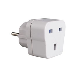 Solera AV1 Adaptador Inglés con T/TL para Viajar a España 13A 250V Blanco
