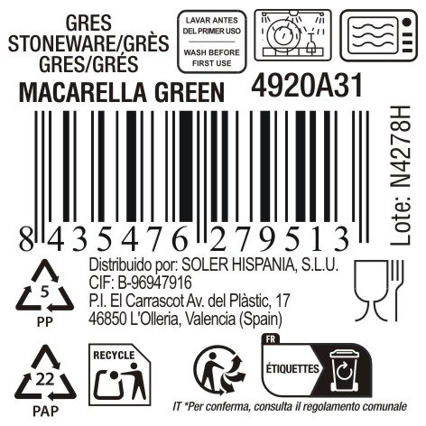 La Mediterranea Taza Macarella Green MD 230ml