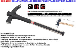 BELLOTA Martillo 8030/CI CF para encofrador con mango de fibra de carbono