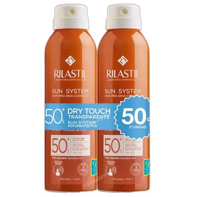Rilastil SUN SYSTEM SPF50+ spray transparente dry touch pack 2 x 200 ml