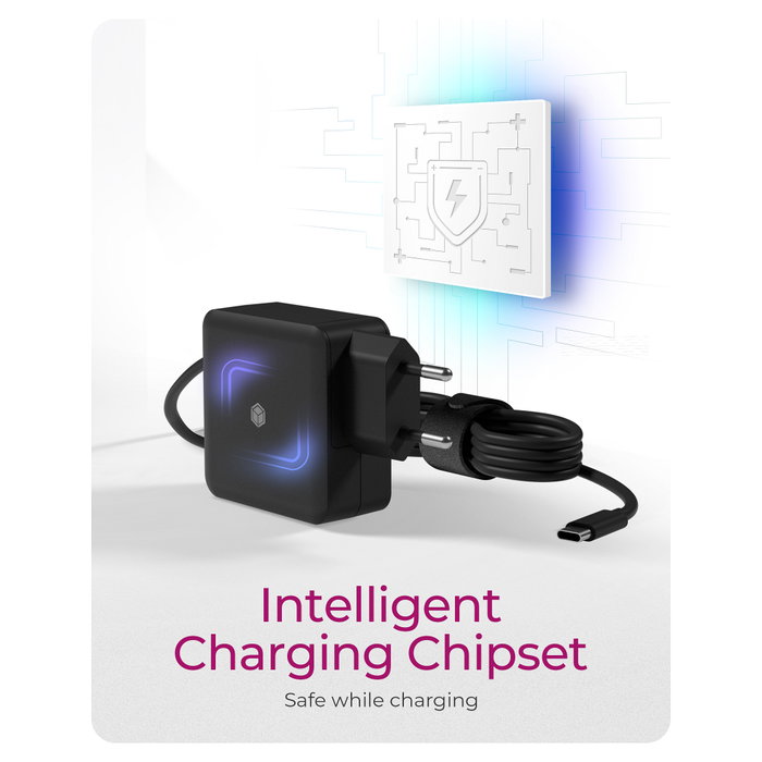 Icy Box IB-PS111-PD Cargador USB-C 65W con Cable Integrado Icy Box IB-PS111-PD Cargador USB-C 65W con Cable Integrado
