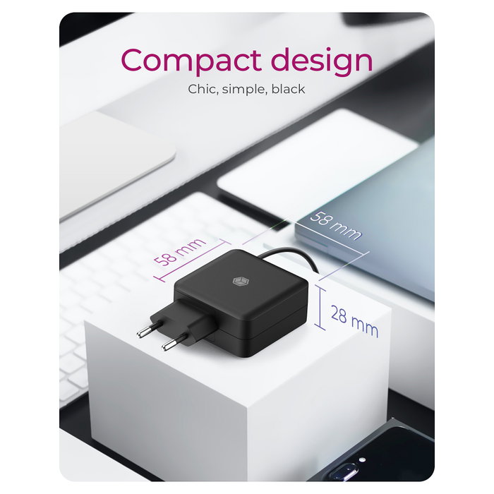 Icy Box IB-PS111-PD Cargador USB-C 65W con Cable Integrado Icy Box IB-PS111-PD Cargador USB-C 65W con Cable Integrado
